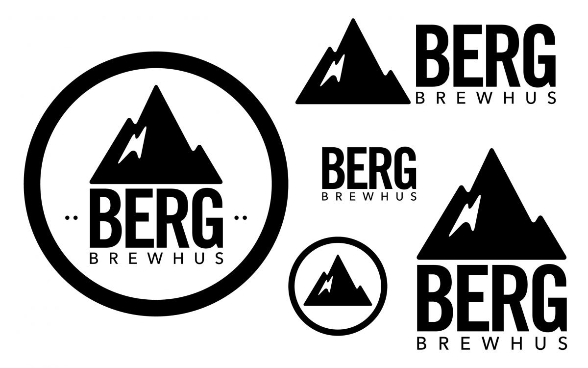 Berg Brewhus logo design options in black and white